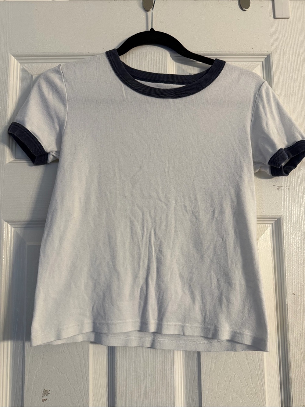 Brandy Melville White Tee with Navy Trim